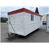 Image 2 : 24' WHITE / ORANGE INSULATED SINGLE DOOR SINGLE AXLE MOBILE OFFICE TRAILER WITH POWER & LIGHTING,