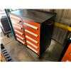 Image 2 : BLACK / RED 10 DRAWER MOBILE 37 1/2"W X 20"D X 38"H INDUSTRIAL TOOL BOX WITH 3 RAIL SLIDERS