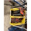 Image 1 : 2 PLASTIC BIN OF ASSORTED RIDGID INDUSTRIAL VICE BENCH CHAIN & BRISTLE BLASTERS