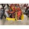 Image 1 : 2 YELLOW PLASTIC BIN OF ASSORTED RIDGID INDUSTRIAL HEAVY DUTY PIPE CUTTING BENCH/STAND ATTACHMENTS