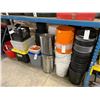 Image 1 : ASSORTED VARIOUS KINDS OF BUCKETS, GARBAGE BINS, BINDERS AND BOXES