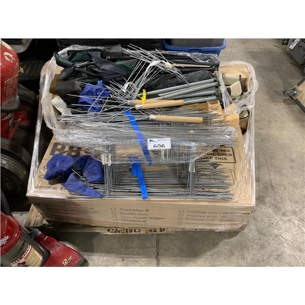 BOX OF CLEAR STREAM RECYCLING SYSTEM WITH ASSORTED STEEL FRAMES & ASSORTED FOLDING CHAIRS