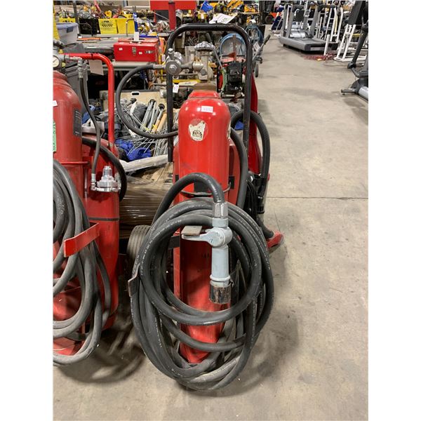 ANSUL RED MOBILE COMMERCIAL NITROGEN CYLINDER WITH ATTACHED HOSE & SPRAYER