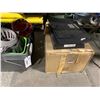 Image 2 : SHELF OF ASSORTED CLEANING STUFFS, BOX OF LARGE IRON SPIKES, HEAVY DUTY RUBBER WHEEL CHOCKS, BOX OF