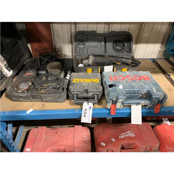 ASSORTED INDUSTRIAL HEAVY DUTY CORDED POWER TOOLS IN HARD TRANSPORT CASE INCLUDING: MONTI BRISTLE