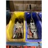 Image 2 : ASSORTED PLASTIC BINS OF HAND TOOLS, CABLE PULLER, HAND WRENCHES, INDUSTRIAL HEAVY DUTY SOCKETS &