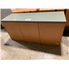 Image 2 : 2- AUTUMN MAPLE WOOD 41.5"L X 29.5"W X 29.5"H OFFICE DESK WITH PEDESTAL 3 DRAWER FILE CABINET &