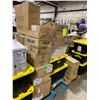 Image 2 : PALLET OF ASSORTED FOOD SUPPLIES INCLUDING: SPOONS, FORKS, DRINK CUPS, SOUP CONTAINER, PAPER