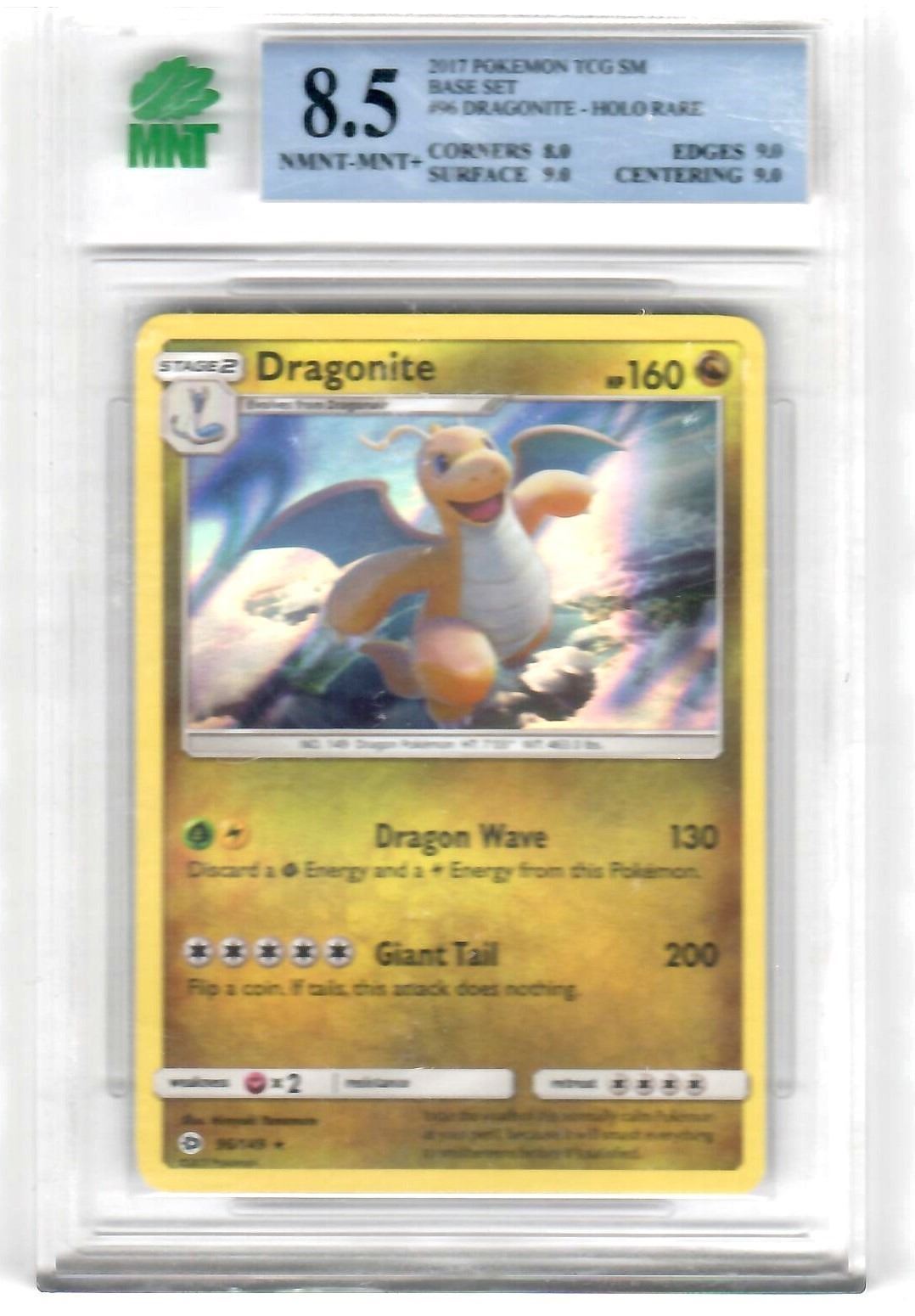 Dragonite Base Set 2017 Base Set #96 Dragonite - Holo Rare - 8.5 NMNT-MNT+ Graded Pokémon Card