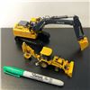 Image 1 : Set of 2 John Deere heavy metal die-cast scaled models - includes 200D LC Excavator & 310D Loader Ba