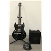 Image 1 : Jay Turser JT-50 6 string electric guitar w/ Eden EC8 amplifier/ guitar cable & bag (FLOOR STAND NOT