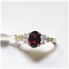 Image 3 : $1545 10K Garnet 18"(1ct) Diamond(0.2ct) Ring