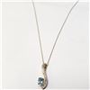 Image 3 : $2500 10K Blue Topaz(0.5ct) Diamond(0.2ct) Necklace
