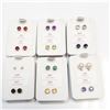 Image 1 : $2400 14K Set Of 12 Month With Genuine Gemstone Including Diamonds Earrings