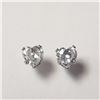 Image 1 : $240 14K Cz Heart Shape Screwback(2ct) Earrings