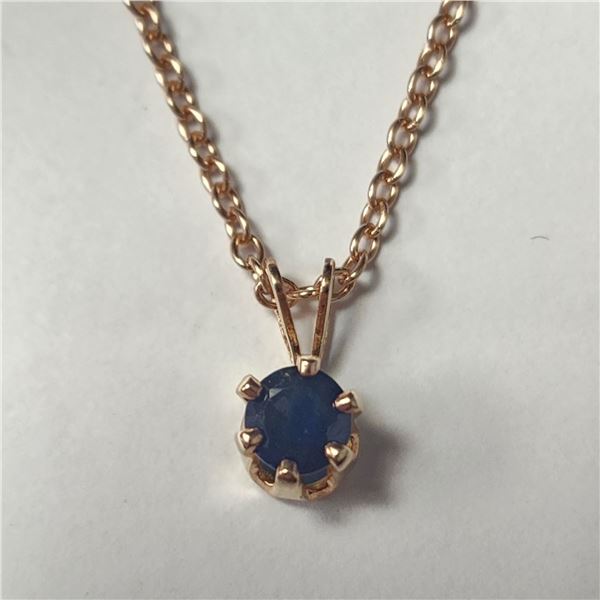 $240 Silver Sapphire 18  With 14K Gold Filled And Gold Plated Chain Necklace