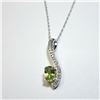 Image 1 : $2500 14K Gold Peridot(0.5ct) Diamond(0.2ct) Necklace