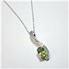 Image 2 : $2500 14K Gold Peridot(0.5ct) Diamond(0.2ct) Necklace