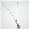Image 3 : $2500 14K Gold Peridot(0.5ct) Diamond(0.2ct) Necklace
