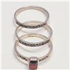 Image 1 : $160 Silver 3 Stackings Garnet Marcasite Ring