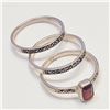Image 2 : $160 Silver 3 Stackings Garnet Marcasite Ring