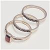 Image 3 : $160 Silver 3 Stackings Garnet Marcasite Ring