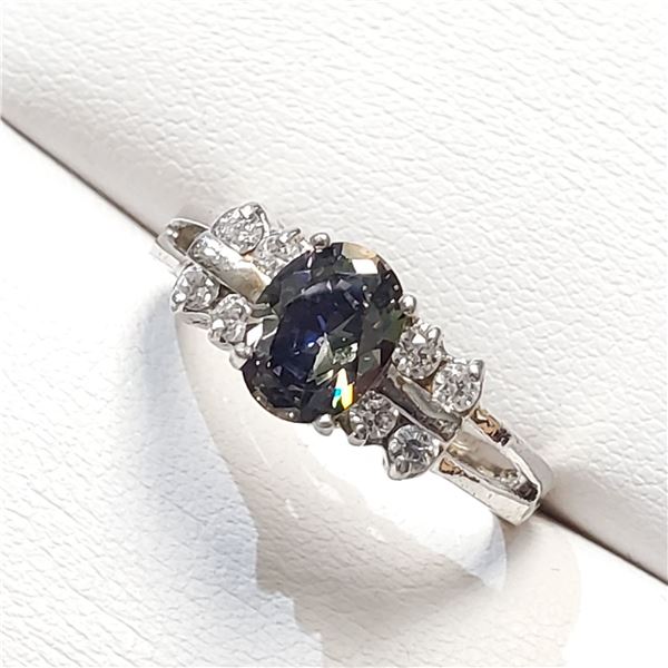 $120 Silver Mystic Topaz CZ Ring