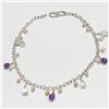 Image 1 : $240 Silver Amethyst Freshwater Pearl Bracelet