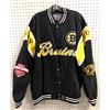 Image 1 : NHL Boston Bruins Official Licensed Denim Bomber Button Jacket by JH Design Group - size 2XL