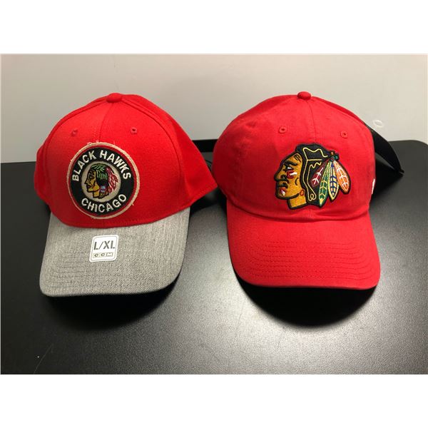 Group of 2 new NHL Chicago Blackhawks caps - includes CCM & NHL Fanatics