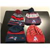 Image 1 : Group of 4 assorted New Era NFL New England Patriots beanie caps