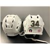 Image 3 : Group of 2 white Bauer adjustable hockey helmets - includes Reakt 95 S & IMS 5.0 L