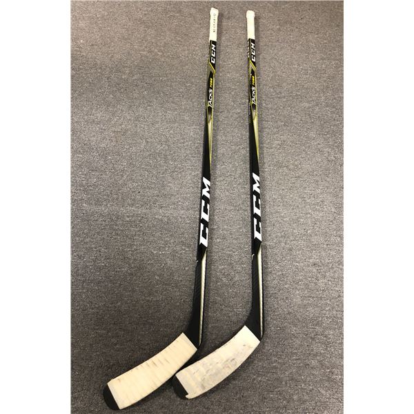 Group of 2 CCM Tacks 7092 ice hockey left handed sticks - includes 85 Flex Grip - Crosby P29 & 75 Fl