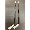 Image 1 : Group of 2 CCM Tacks 7092 ice hockey left handed sticks - includes 85 Flex Grip - Crosby P29 & 75 Fl