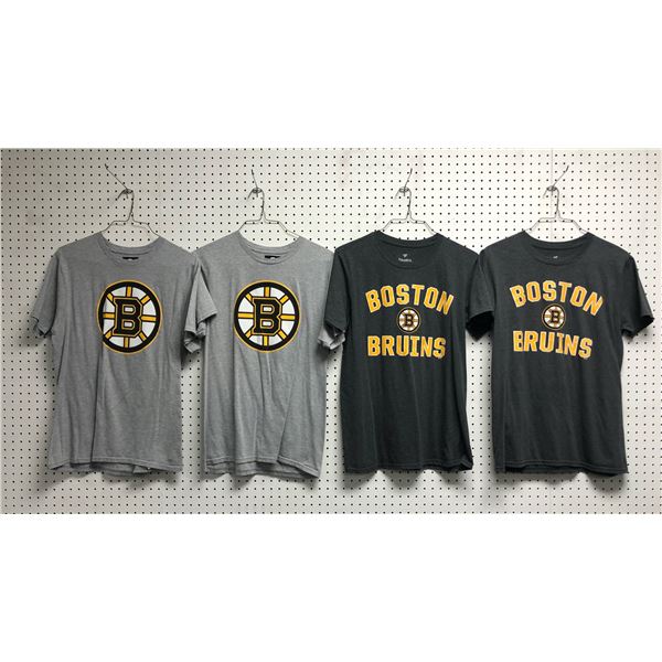 Group of 4 assorted NHL Fanatics Boston Bruins Medium t-shirts