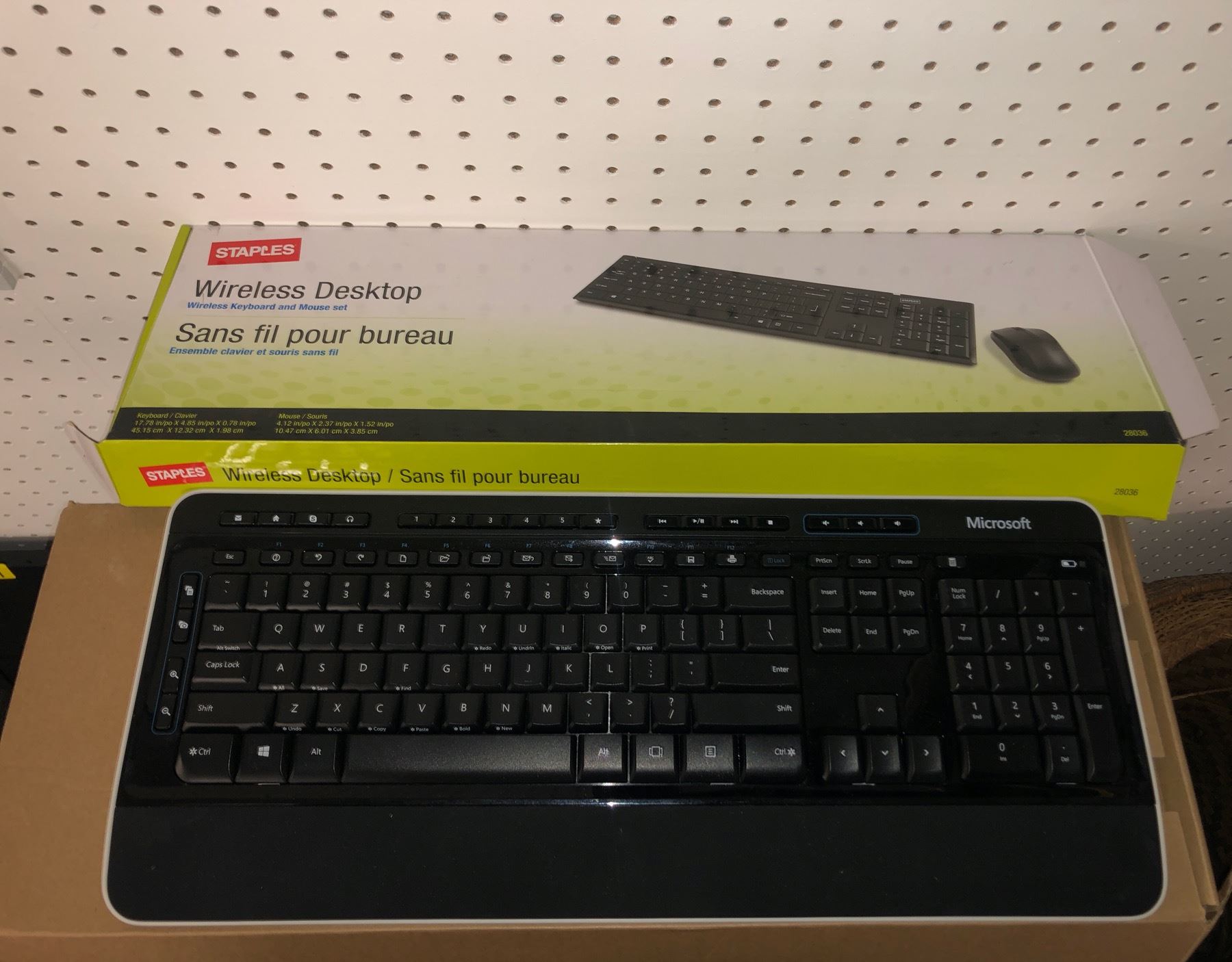 Microsoft wireless keyboard w/ Staples wireless keyboard & mouse set