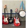 Image 3 : Group of assorted kids' guitar toys w/ drum & stick