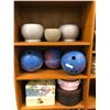 Image 2 : Large group of misc. set dec items - includes prop rubber bowling bowls/ ceramic vases/ jewelry boxe