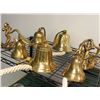 Image 2 : Group of 6 assorted size brass wall mount bells