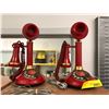 Image 1 : 2 Red candle stick retro  Telephones