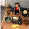 Image 2 : Lot of Antique Stuffed Toys, Baseballs, Desk Calendar, Bowls, Etc...