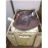 Image 1 : Wooden Crate w/ Antique Glass Lampshade