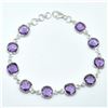 Image 1 : $150 Silver Amethyst(7.75ct) Bracelet