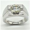 Image 1 : $1960 Silver Certified Moissanite ( Round 10 Mm)(7.6ct) Ring