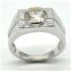 Image 2 : $1960 Silver Certified Moissanite ( Round 10 Mm)(7.6ct) Ring