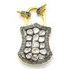 Image 1 : $1710 RoseGold Plated Sil Certified Rose Cut Diamond(16.75ct) Pad Lock