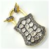 Image 2 : $1710 RoseGold Plated Sil Certified Rose Cut Diamond(16.75ct) Pad Lock
