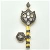 Image 1 : $1570 RoseGold Plated Sil Certified Rose Cut Diamond(15.95ct) Key Pendant