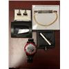 Image 1 : Lot of Misc Unlisted Watch, Gold Plated Chain, Cufflinks, Etc...