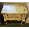 Image 1 : Vintage floral 2 drawer end-table (approx. 26in wide x 16in depth x 28in height)